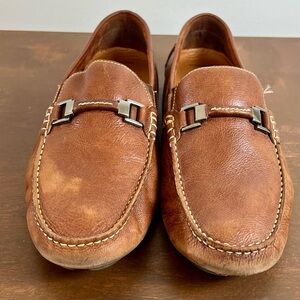 Johnston & Murphy J&MFlex Brown Leather Bit Loafers Men’s 11.5M Sheepskin Lined